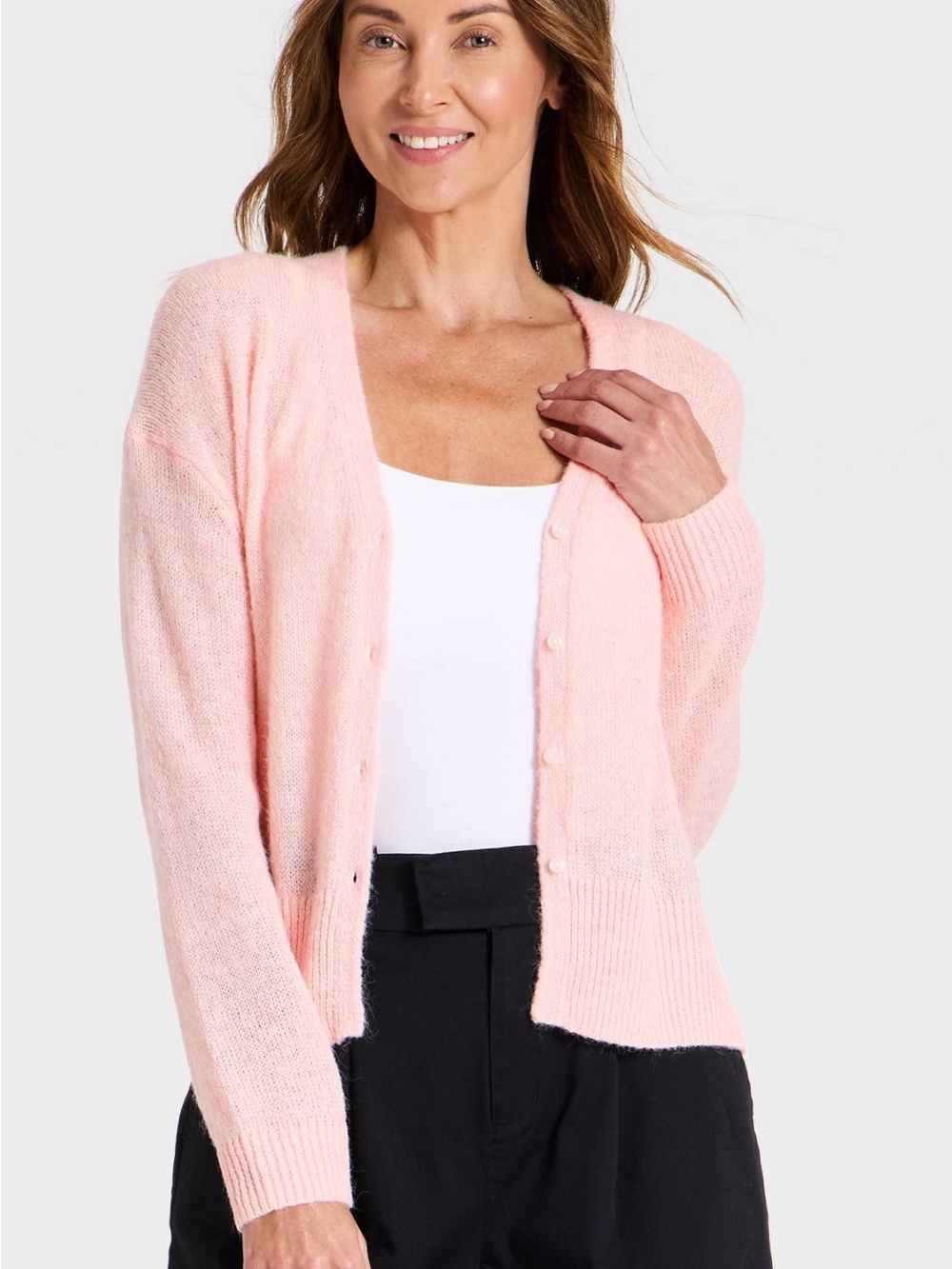 A new day NWT XL Soft Pink LIGHT & AIRY Button-Front Cardigan Sweater